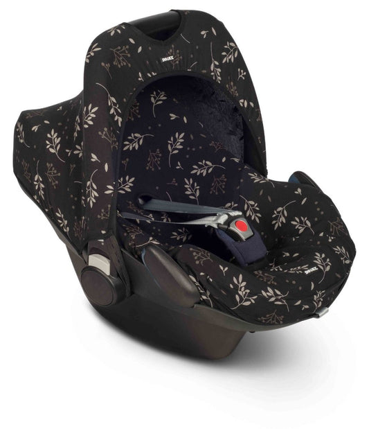 Stoelbeschermer Dooky Seat Cover 0+ Romantic Leaves Black
