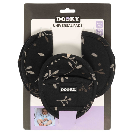 Gordelbeschermers Dooky Seat Pads Universeel Romantic Leaves Black