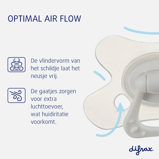 Fopspeen Difrax Siliconen Natural 6-12 mnd. Stone Sage 2st.