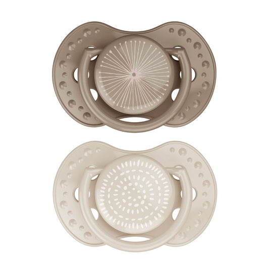 Fopspeen Difrax Dynamic 6-18 mnd Harmony Creme/Light Brown