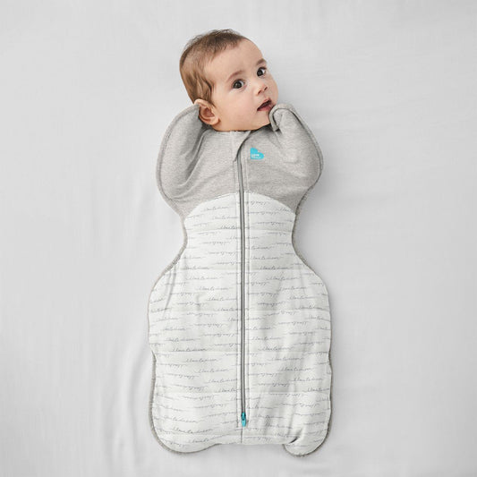 Inbakerslaapzak Love To Dream Fase 1 Swaddle Up White/Grey 2.5 TOG
