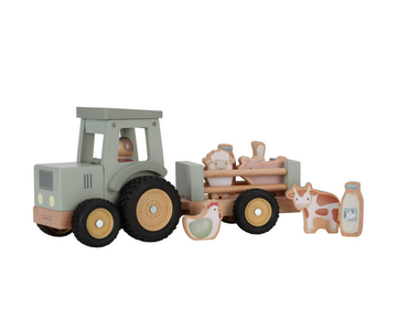 Tractor met Trailer Little Dutch Little Farm Hout