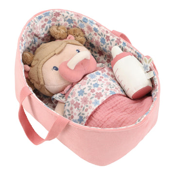 Babypop in Mandje Little Dutch Rosa