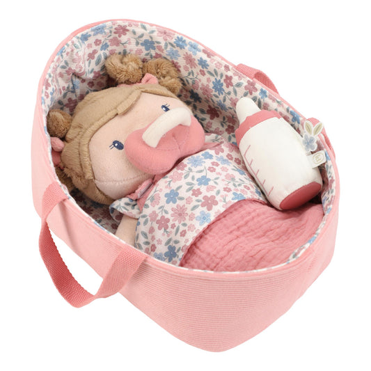Babypop in Mandje Little Dutch Rosa