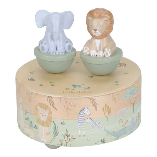 Houten Muziekdoosje Little Dutch Safari Friends Groen