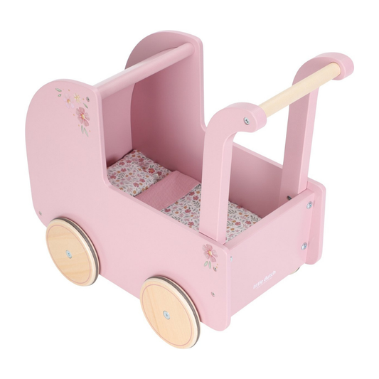 Houten Poppenwagen Little Dutch Roze