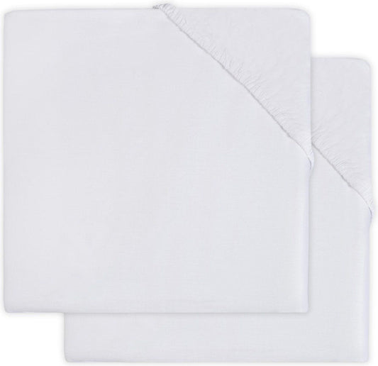 Hoeslaken Boxmatras Jollein 75x95 Jersey White 2-pack