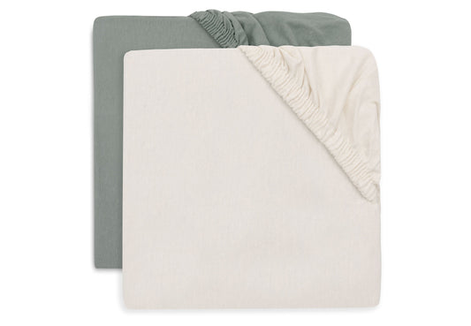 Hoeslaken Wieg Jollein 40/50x80/90 Jersey Sea Green/Ivory 2st