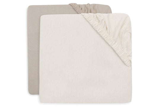 Hoeslaken Wieg Jollein 40/50x80/90 Jersey Oatmeal/Sand 2st