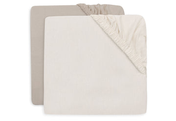 Hoeslaken Ledikant Jollein 60x120 Jersey Oatmeal/Sand 2st