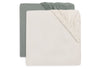 Hoeslaken Junior Jollein 70x140 Jersey Sea Green/Ivory 2st