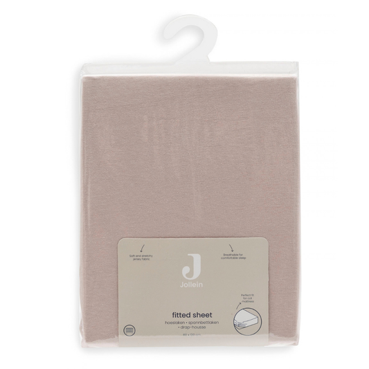 Hoeslaken Ledikant Jollein Jersey Silk Rose