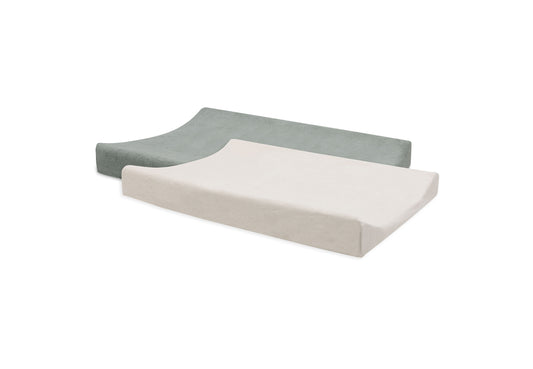 Aankleedkussenhoes Jollein Badstof Sea Green/Ivory 2st