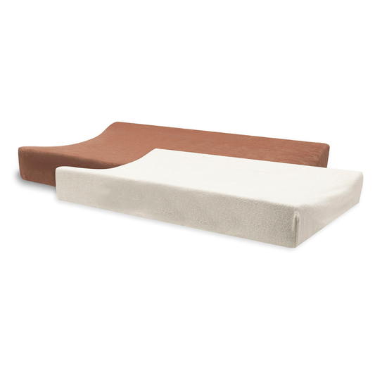 Aankleedkussenhoes 2-pack Jollein Badstof Light Terra/Oatmeal
