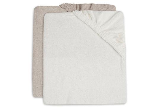 Aankleedkussenhoes Jollein Badstof Ivory/Nougat 2-pack