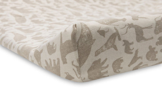 Aankleedkussenhoes Jollein Jersey Animals Nougat
