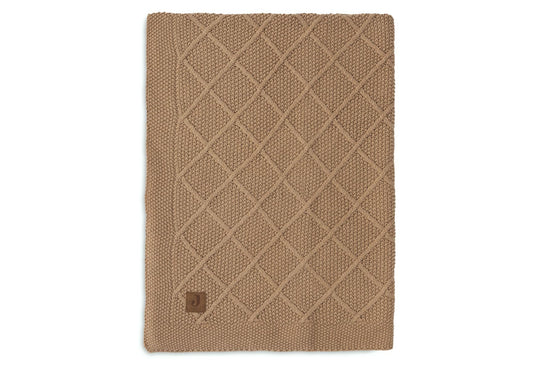 Deken Ledikant Jollein 100x150 Check Knit Biscuit