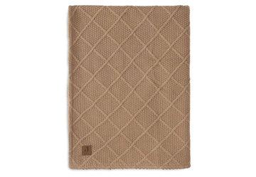Deken Wieg Jollein 75x100 Check Knit Teddy Fleece Biscuit