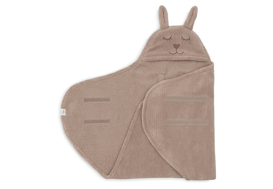 Wikkeldeken Jollein Bunny Cloudy Rib Milky Coffee
