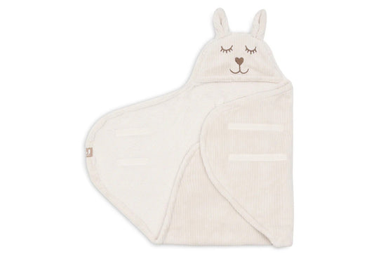 Wikkeldeken Jollein Bunny Cloudy Rib Milky Oatmeal