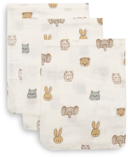 Washandjes Jollein Hydrofiel Jollies 3-pack
