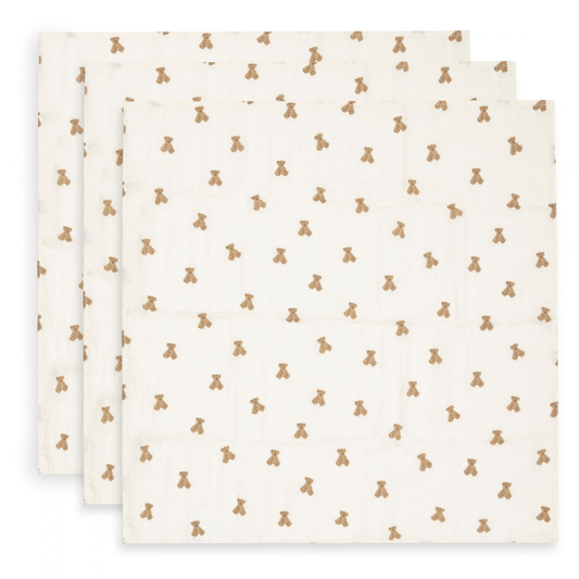 Multidoek Hydrofiel Jollein Mini Teddy Bear 3-pack