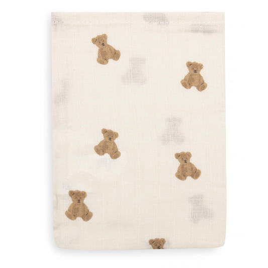 Washandjes Hydrofiel Jollein Mini Teddy Bear Ivory/Biscuit