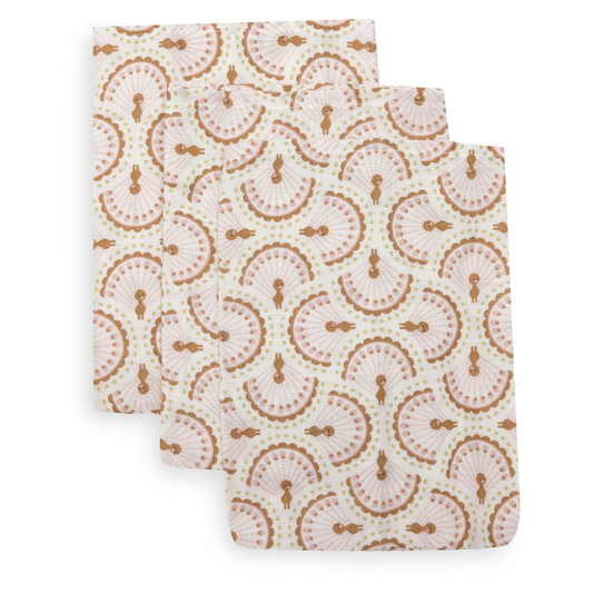 Washandjes Hydrofiel Jollein Soft Plumes Multicolor