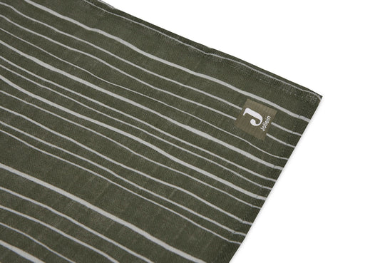 Multidoek Jollein Hydrofiel Stripe Leaf Green
