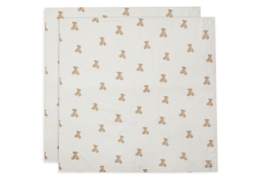 Multidoek Jollein Hydrofiel 115x115 Teddy Bear 2-pack