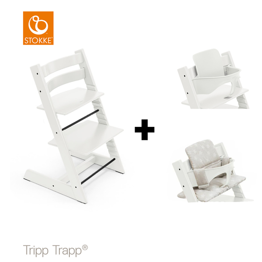 SET | Kinderstoel Stokke® Tripp Trapp® White met Babyset & Stoelverkleiner