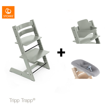 Set | Kinderstoel Stokke® Tripp Trapp® Glacier Green met Newbornset + Babyset