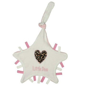Knuffeldoekje Petit Villain Little Diva Roze/Wit
