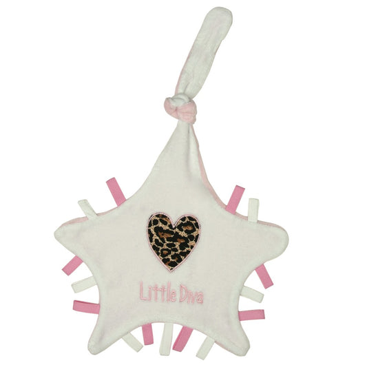 Knuffeldoekje Petit Villain Little Diva Roze/Wit