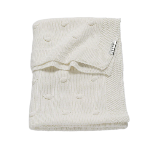 Deken Ledikant Meyco Knots Off White