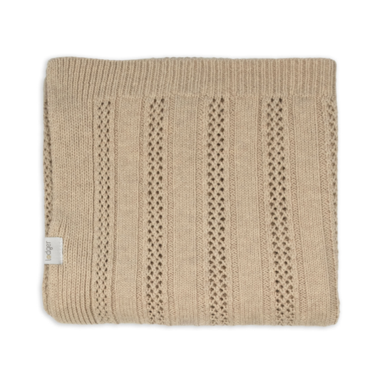 Deken Lodger Dreamer Pointelle Merino 80x100 Beige