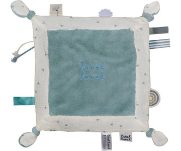 Knuffeldoekje Label Label Hearts Dandelion Blue