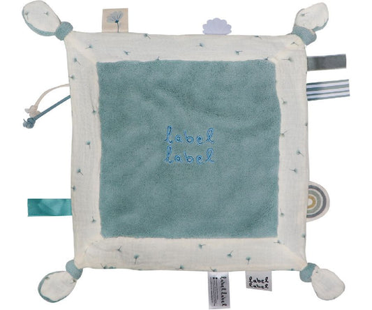 Knuffeldoekje Label Label Hearts Dandelion Blue