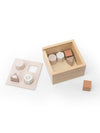 Houten Vormen Sorteerdoos Label Label Nougat