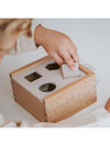 Houten Vormen Sorteerdoos Label Label Nougat