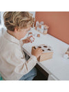 Houten Vormen Sorteerdoos Label Label Nougat