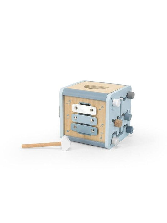 Activiteitenkubus Label Label Hout Blue