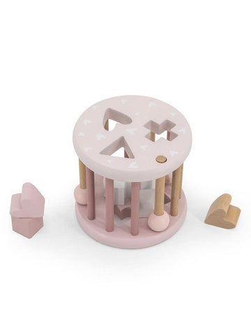 Rollende Vormenstoof Label Label Hout Pink