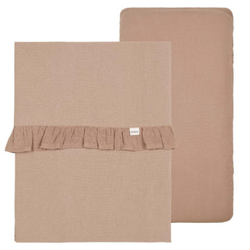 Laken Wieg en Hoeslaken Koeka Set Ruffle Faro Caffe