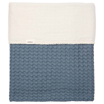Deken Ledikant Koeka Wafel Cotton Fleece Bluestone