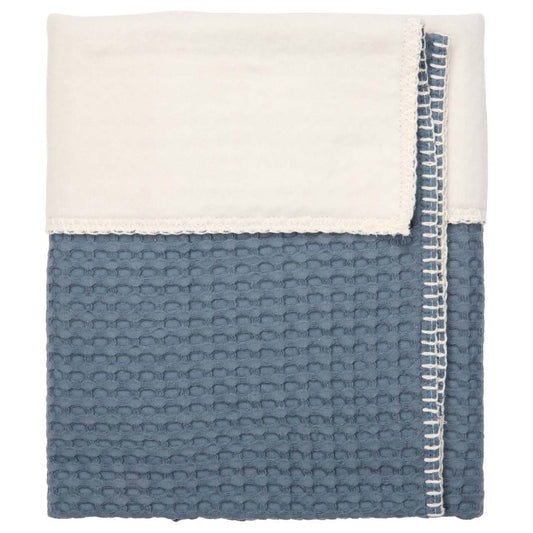 Deken Ledikant Koeka Wafel Cotton Fleece Bluestone