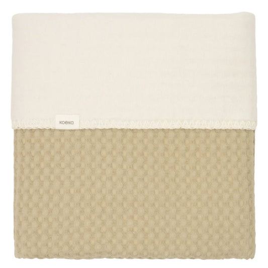 Deken Wieg Koeka Wafel Cotton Fleece Olive