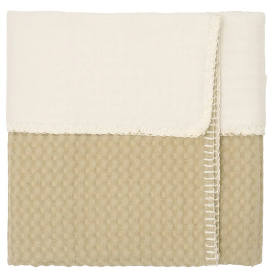 Deken Wieg Koeka Wafel Cotton Fleece Olive