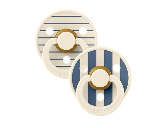 Fopspeen Bibs Studio Pin Ivory/St. Blue 0-6mnd 2st