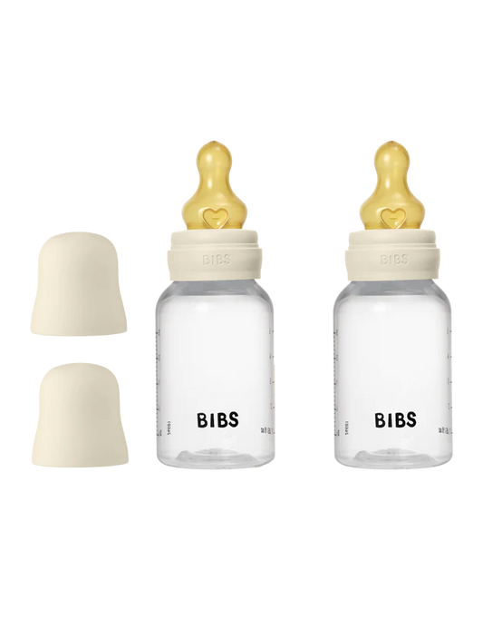 Set | Fles BIBS Latex Round Slow Flow Ivory 150ml 2st